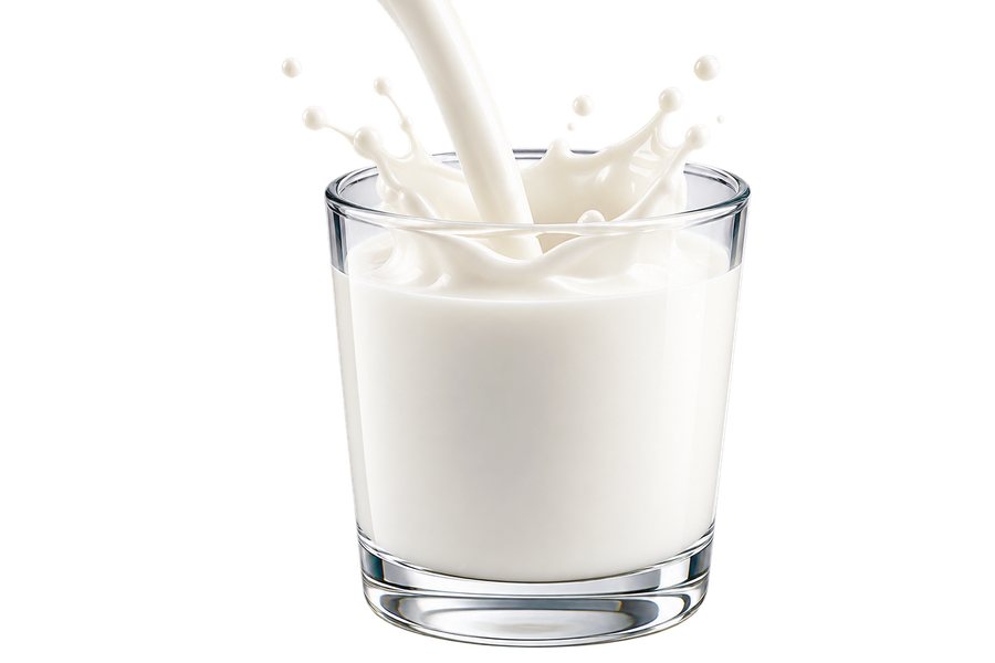 A glass of milk